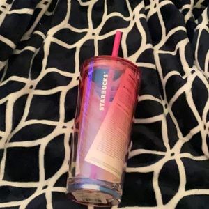 New Starbucks summer 2023 pink Iridescent gradient glass cold cup 18oz tumbler